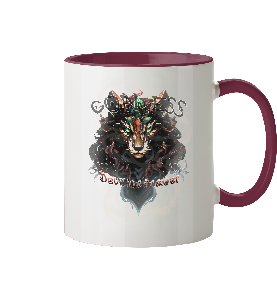 Deviliusdrawer Godless Wolf - Tasse zweifarbig
