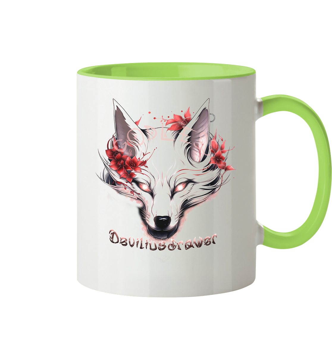 Deviliusdrawer Kitsune Wolf - Tasse zweifarbig