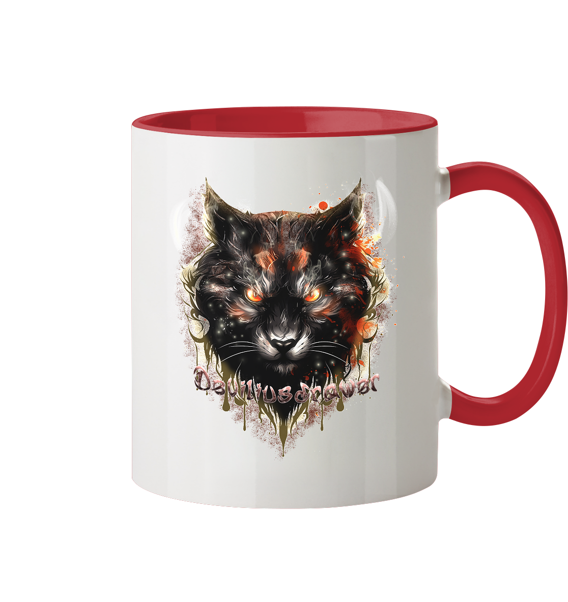 Deviliusdrawer Red Devil Cat - Tasse zweifarbig