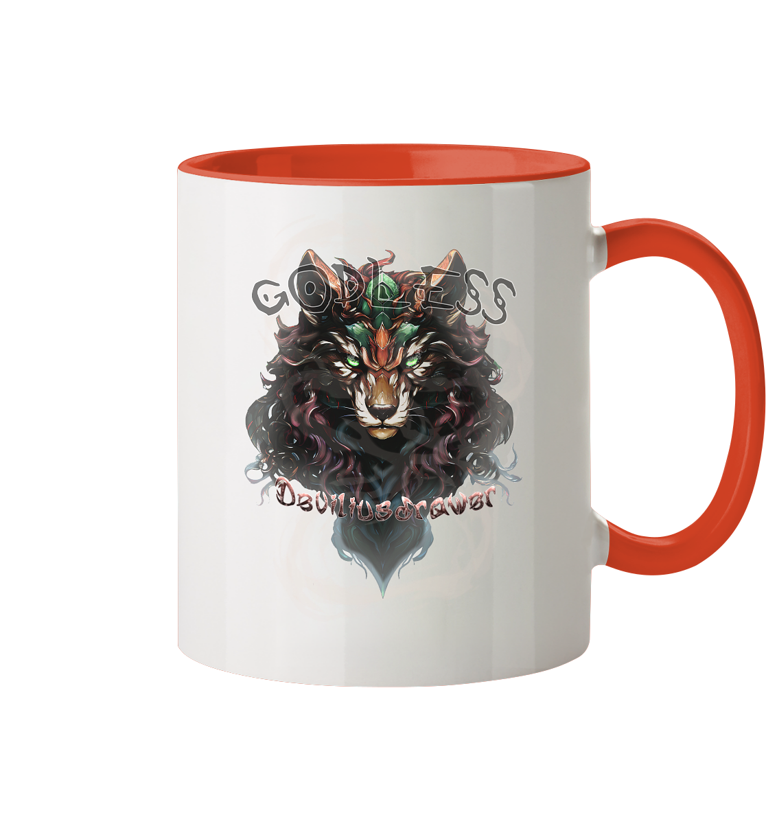 Deviliusdrawer Godless Wolf - Tasse zweifarbig