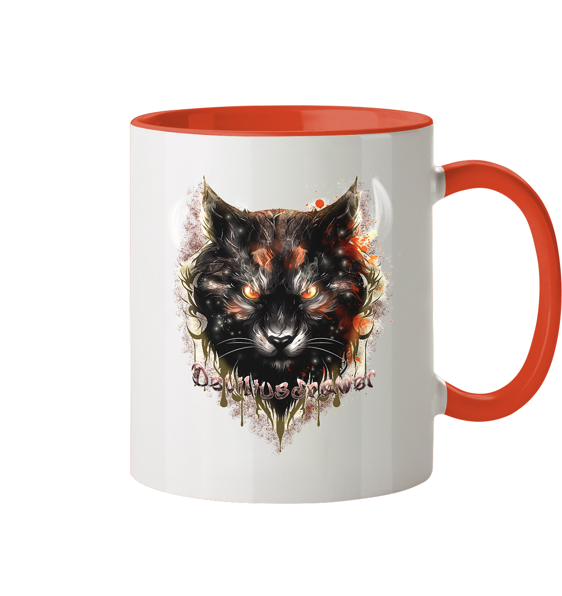 Deviliusdrawer Red Devil Cat - Tasse zweifarbig