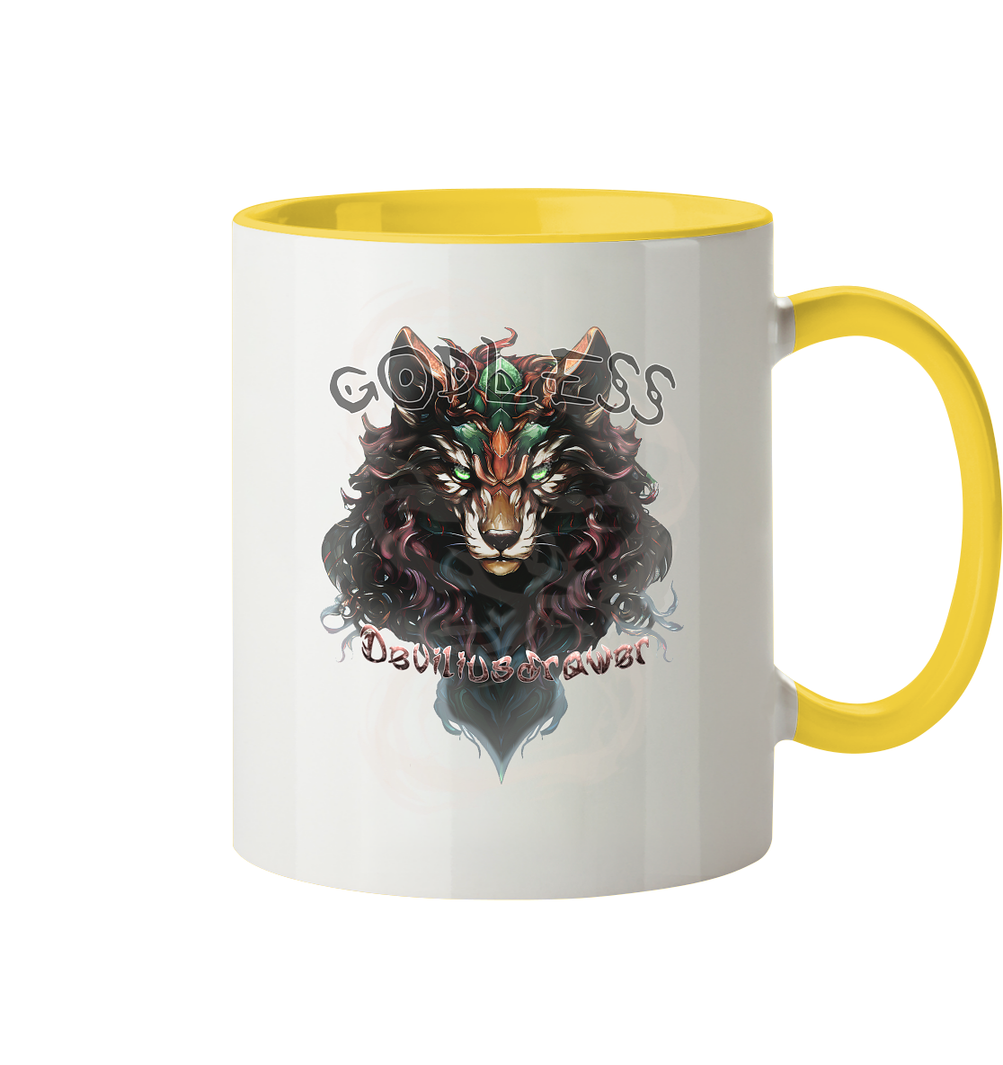 Deviliusdrawer Godless Wolf - Tasse zweifarbig