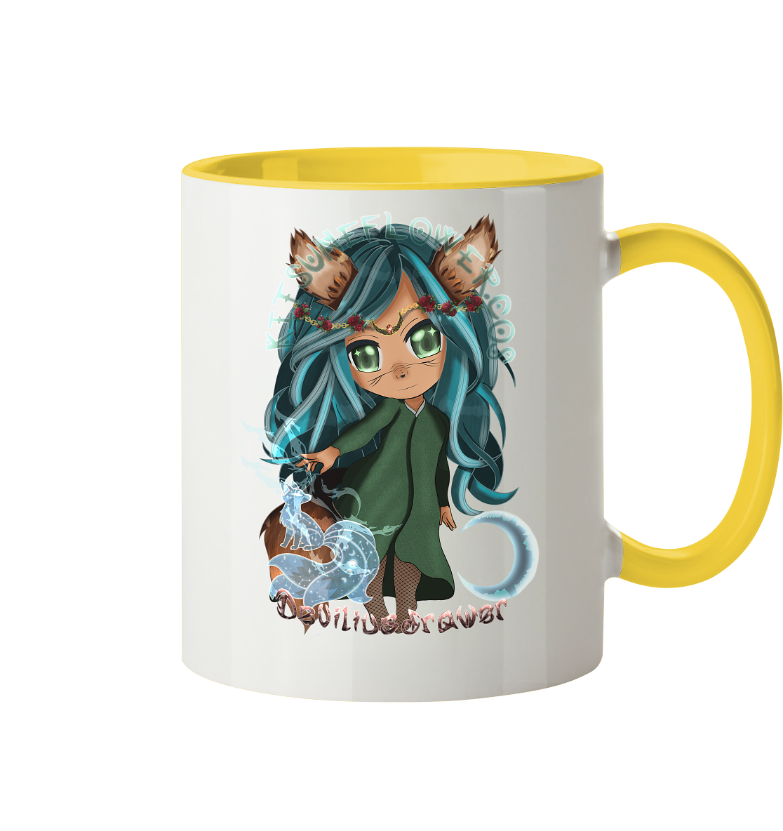 Deviliusdrawer Kitsuneflower - Tasse zweifarbig