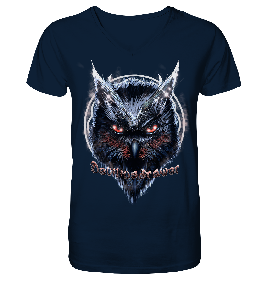Deviliusdrawer Fire Owl - V-Neck Shirt