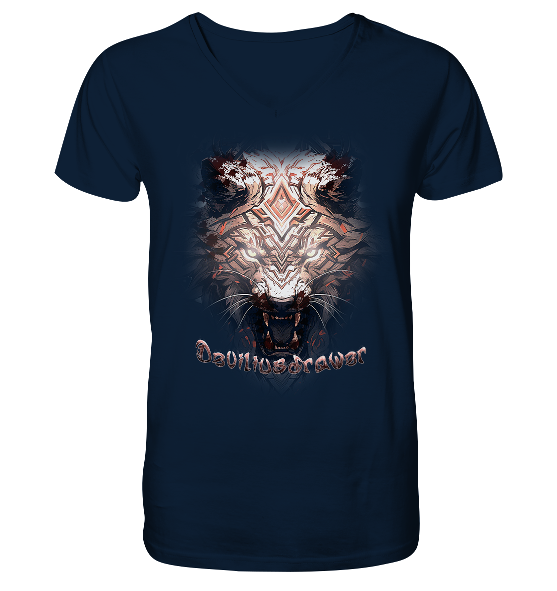 Deviliusdrawer Gold Metal Tiger - V-Neck Shirt