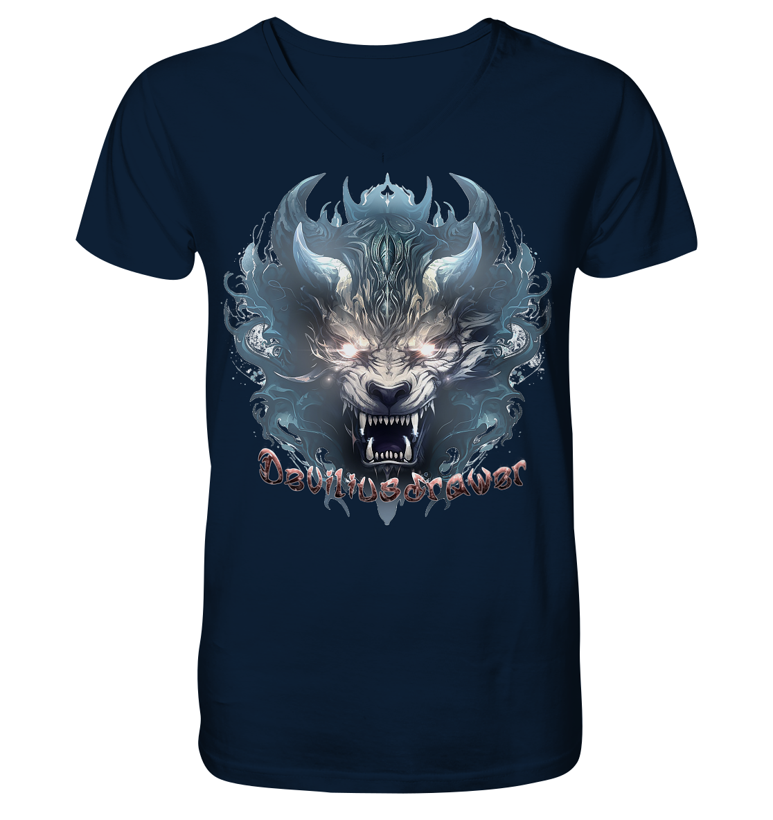 Deviliusdrawer Water Horn Tiger - V-Neck Shirt