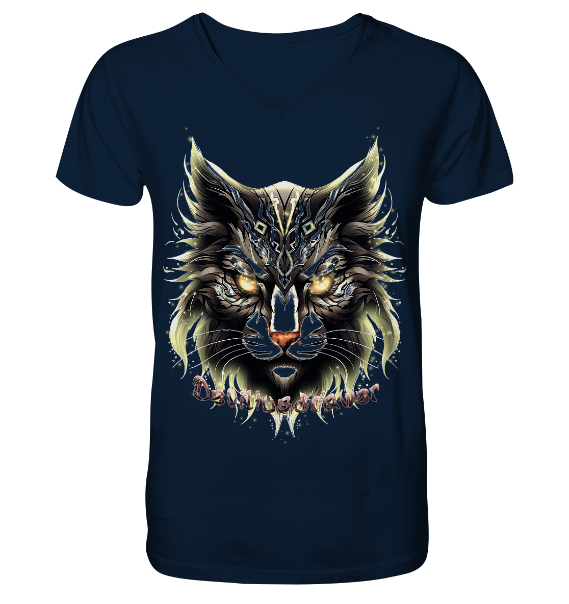 Deviliusdrawer Golden Cat - V-Neck Shirt