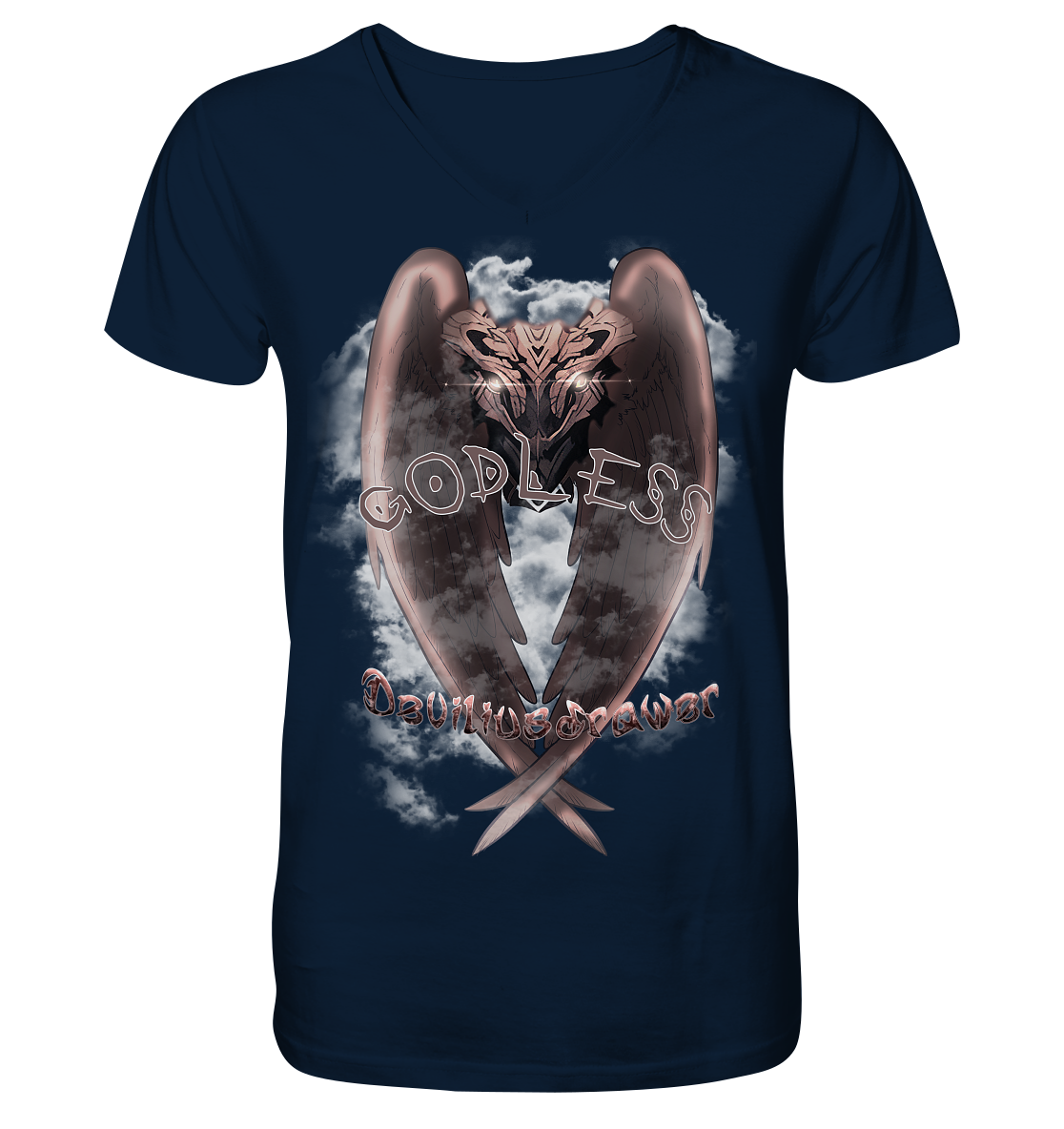Deviliusdrawer Godless Owl - V-Neck Shirt