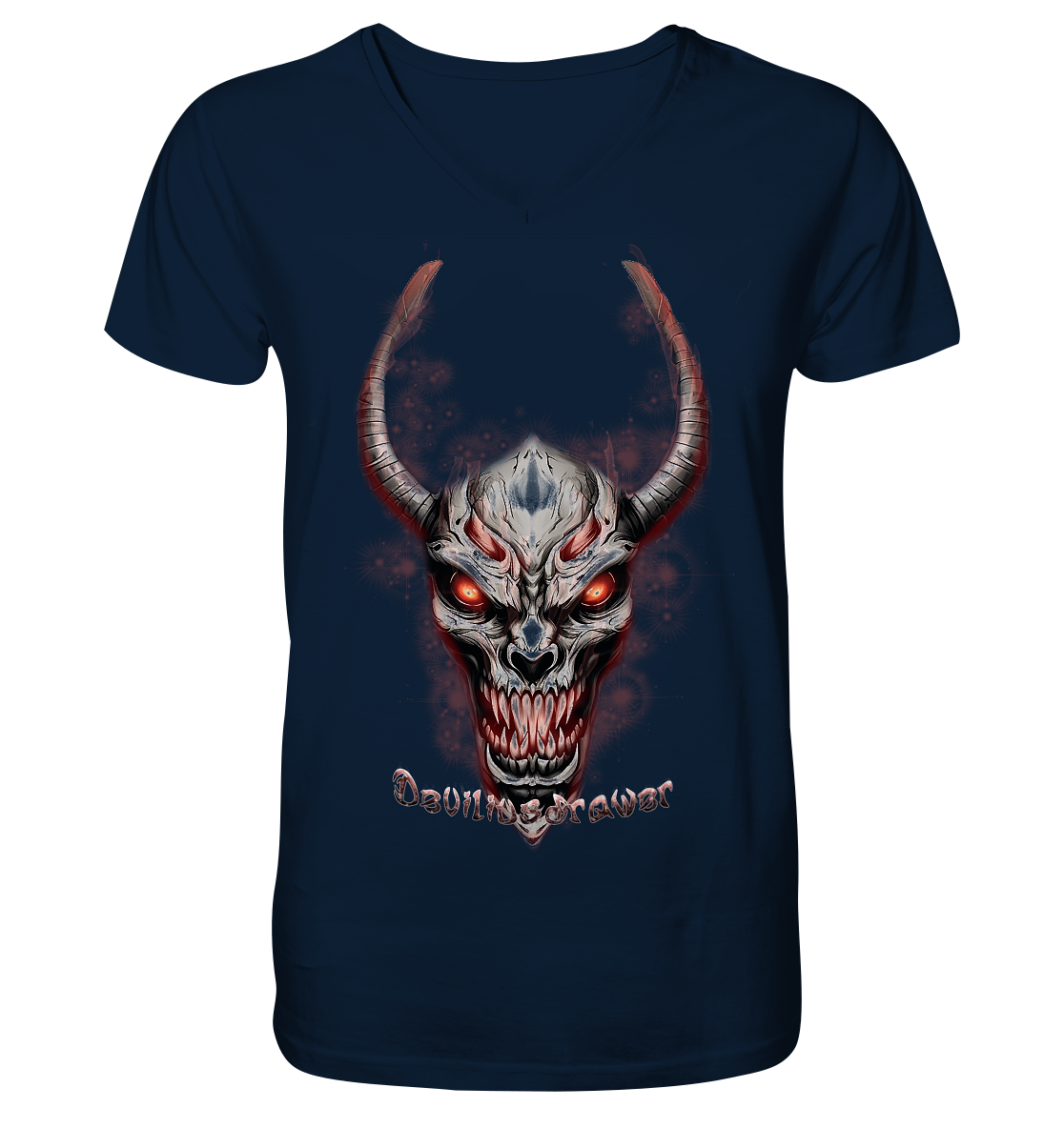 Deviliusdrawer Red Eyed Skeleton - V-Neck Shirt