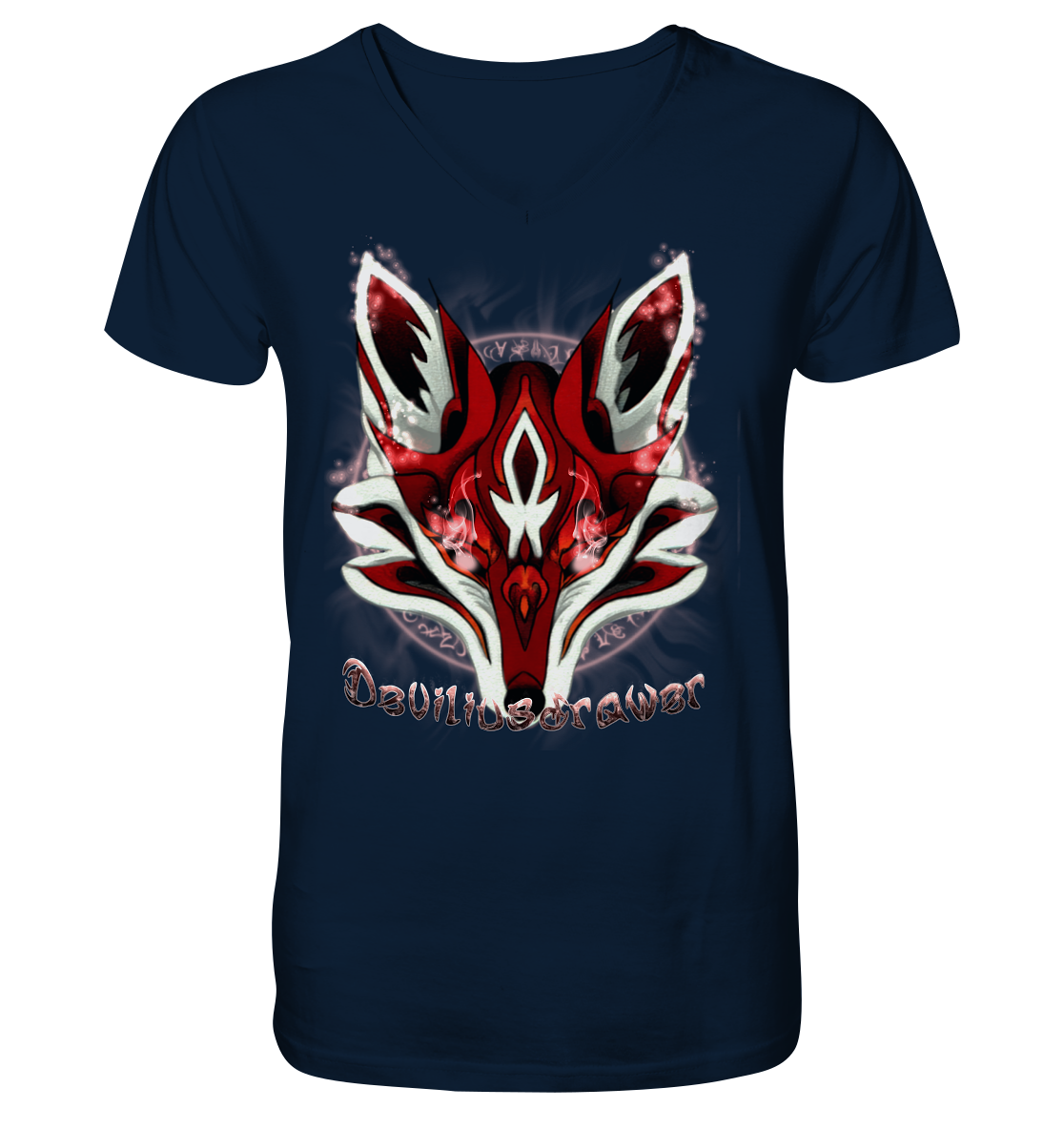 Deviliusdrawer Red Eyed Fox - V-Neck Shirt