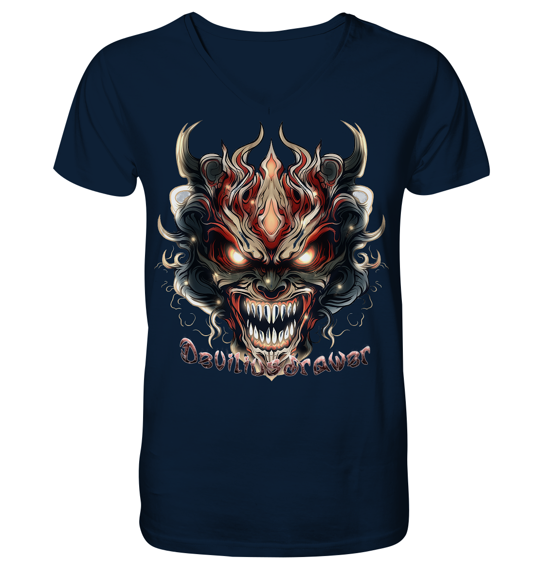 Deviliusdrawer Evil Vamp Mask - V-Neck Shirt