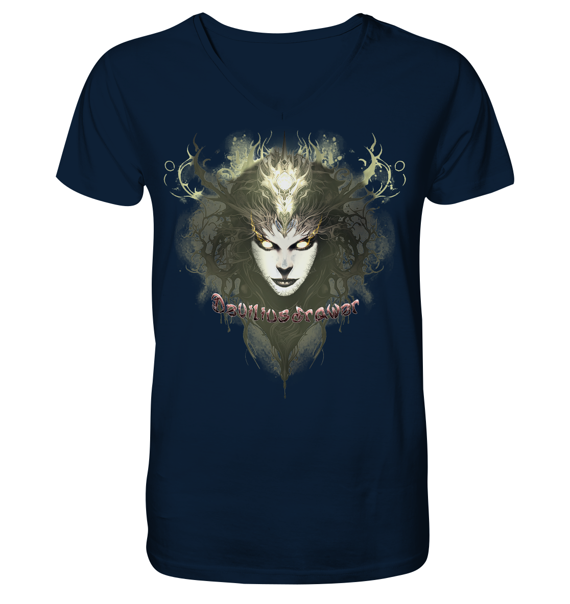 Deviliusdrawer Golden Demonica - V-Neck Shirt