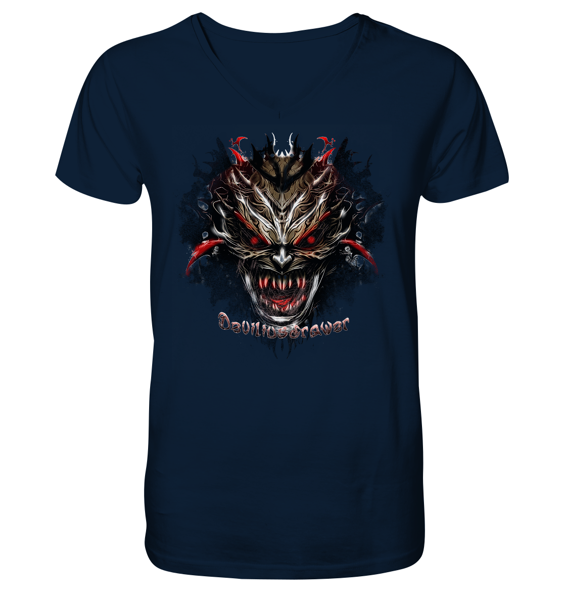 Deviliusdrawer Dark Redeyed Devil - V-Neck Shirt
