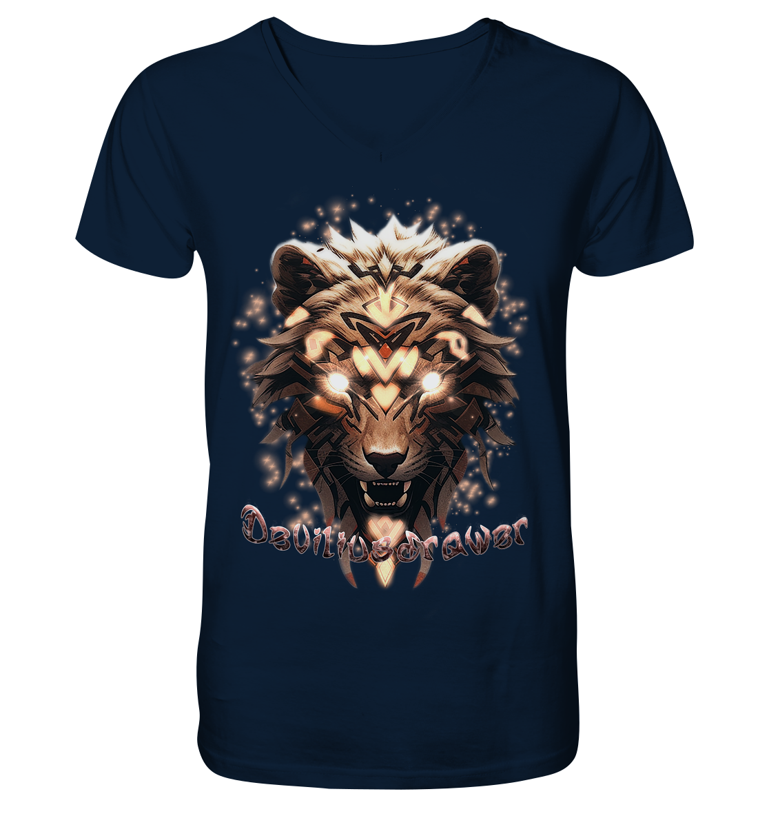 Deviliusdrawer Gold Weartiger - V-Neck Shirt