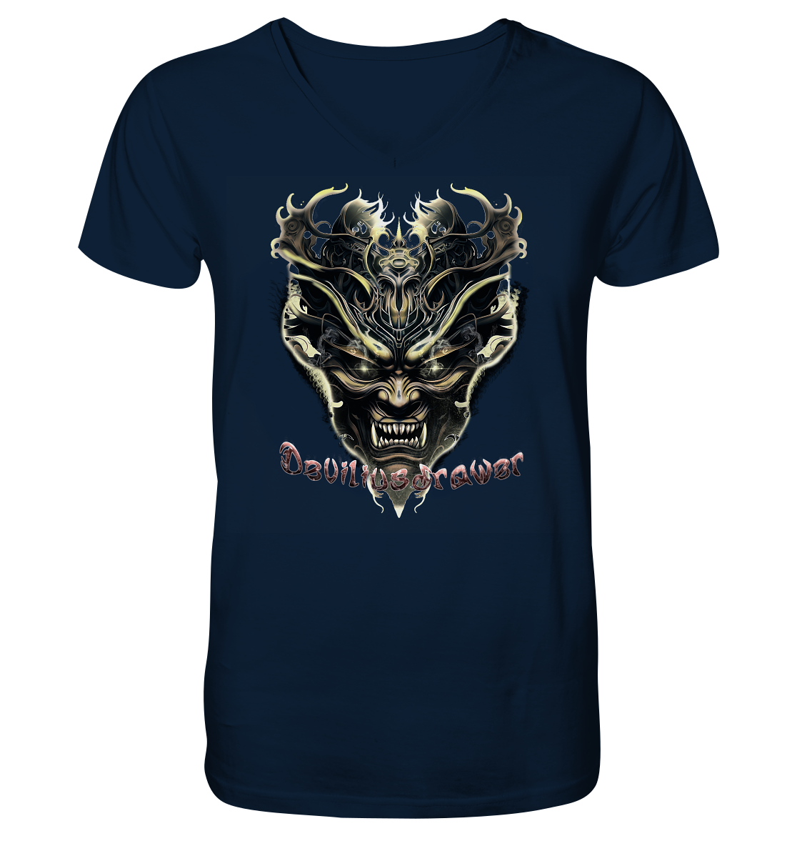 Deviliusdrawer Golden Demon Vampire - V-Neck Shirt