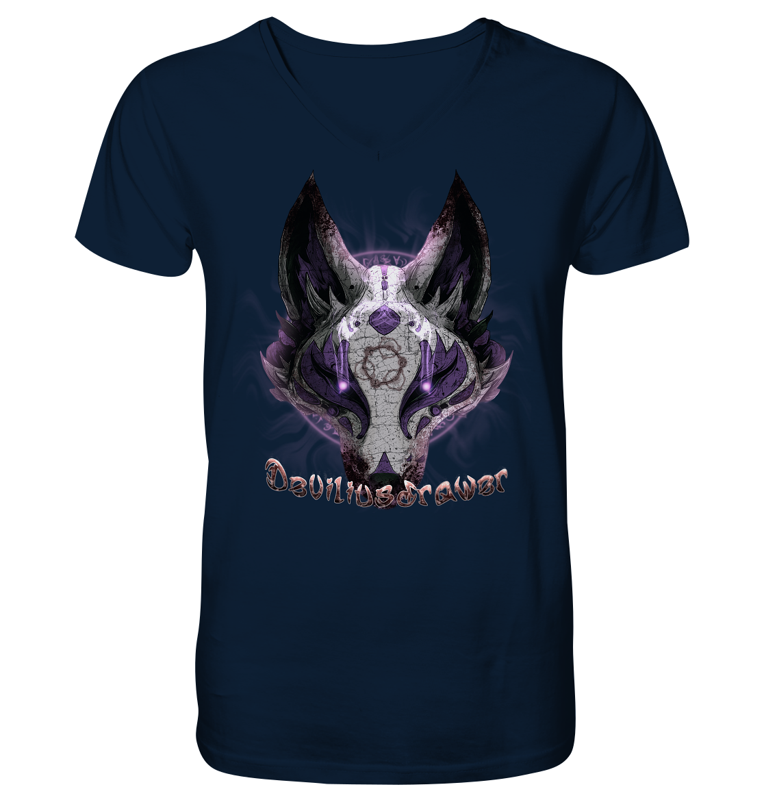 Deviliusdrawer Dark Kitsune - V-Neck Shirt