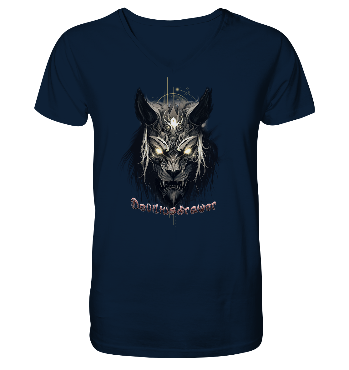 Deviliusdrawer Wolftiger - V-Neck Shirt