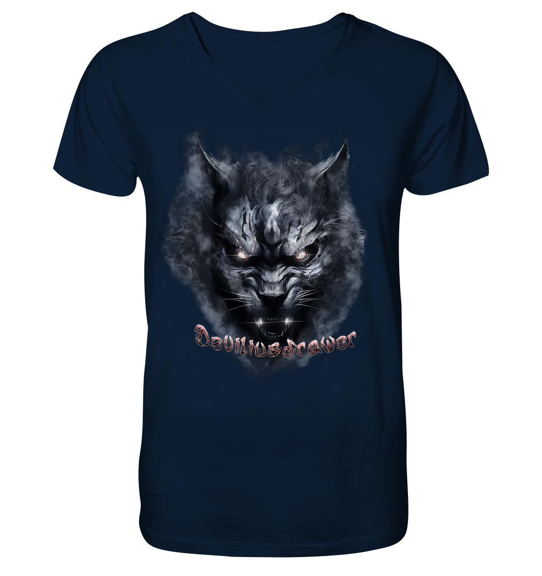 Deviliusdrawer Dark Beast Tiger  - V-Neck Shirt