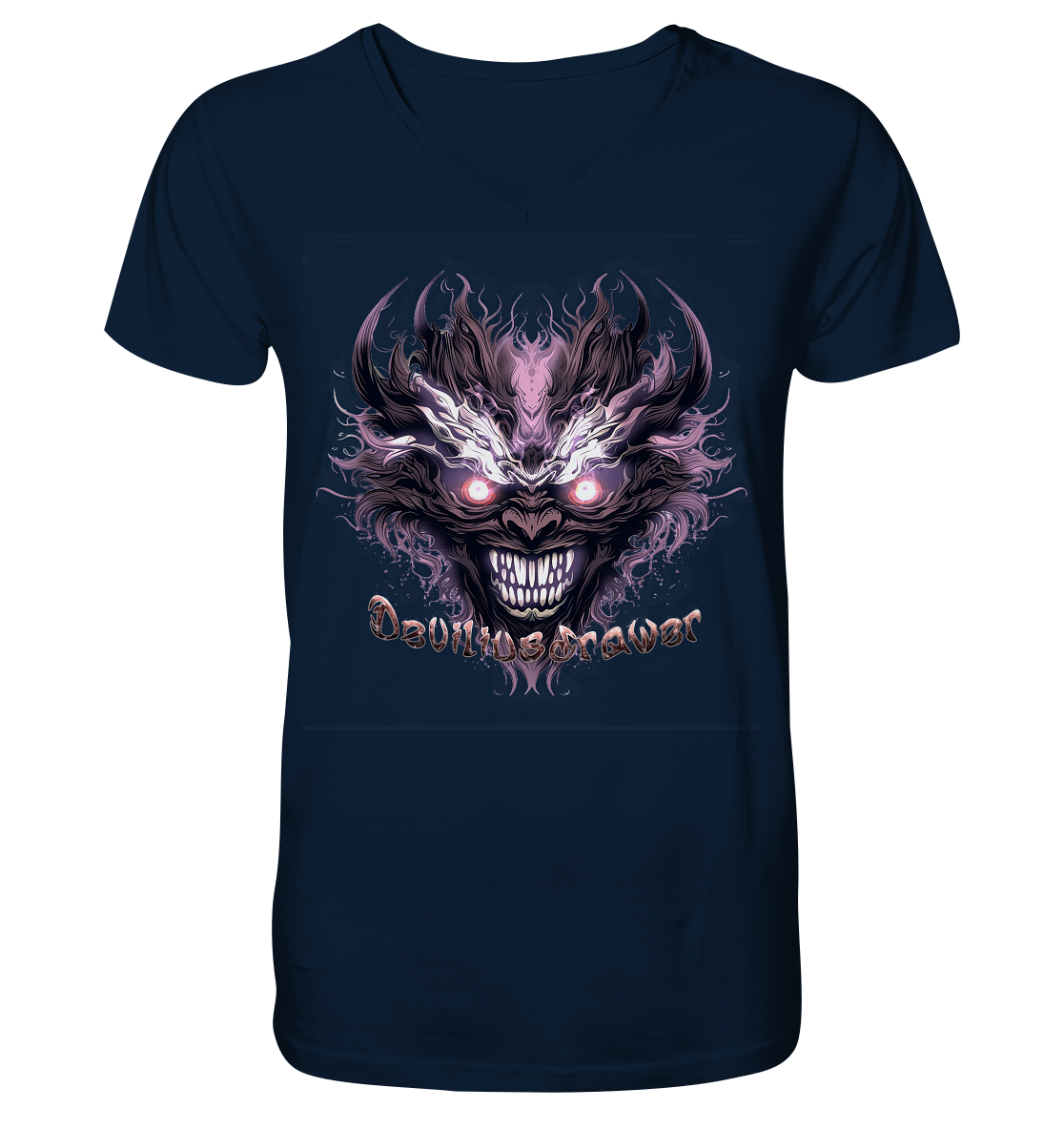 Deviliusdrawer Crazy Mask - V-Neck Shirt