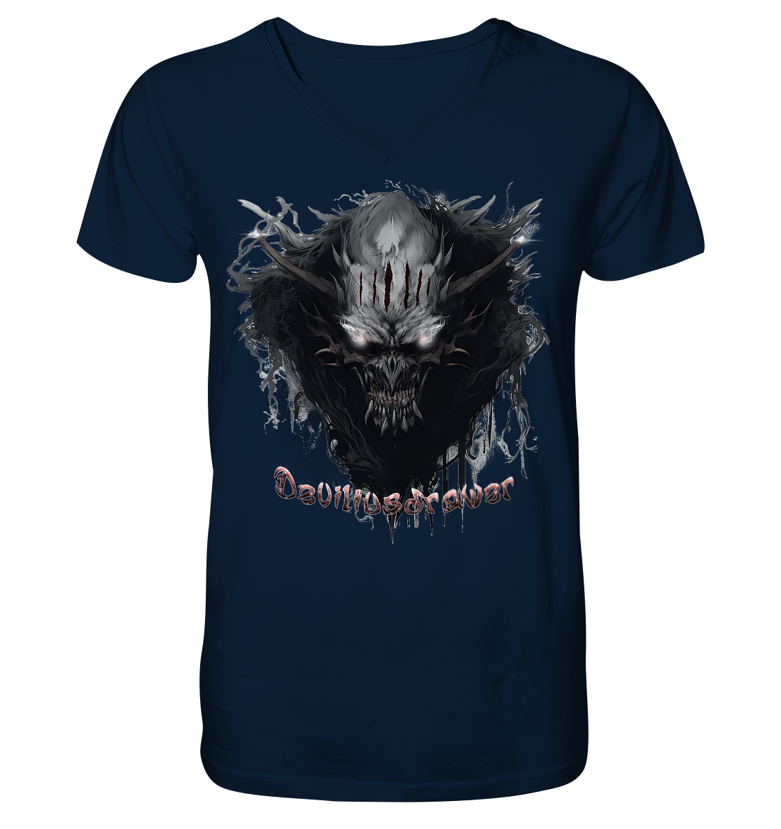 Deviliusdrawer Dark Smoke Demon - V-Neck Shirt