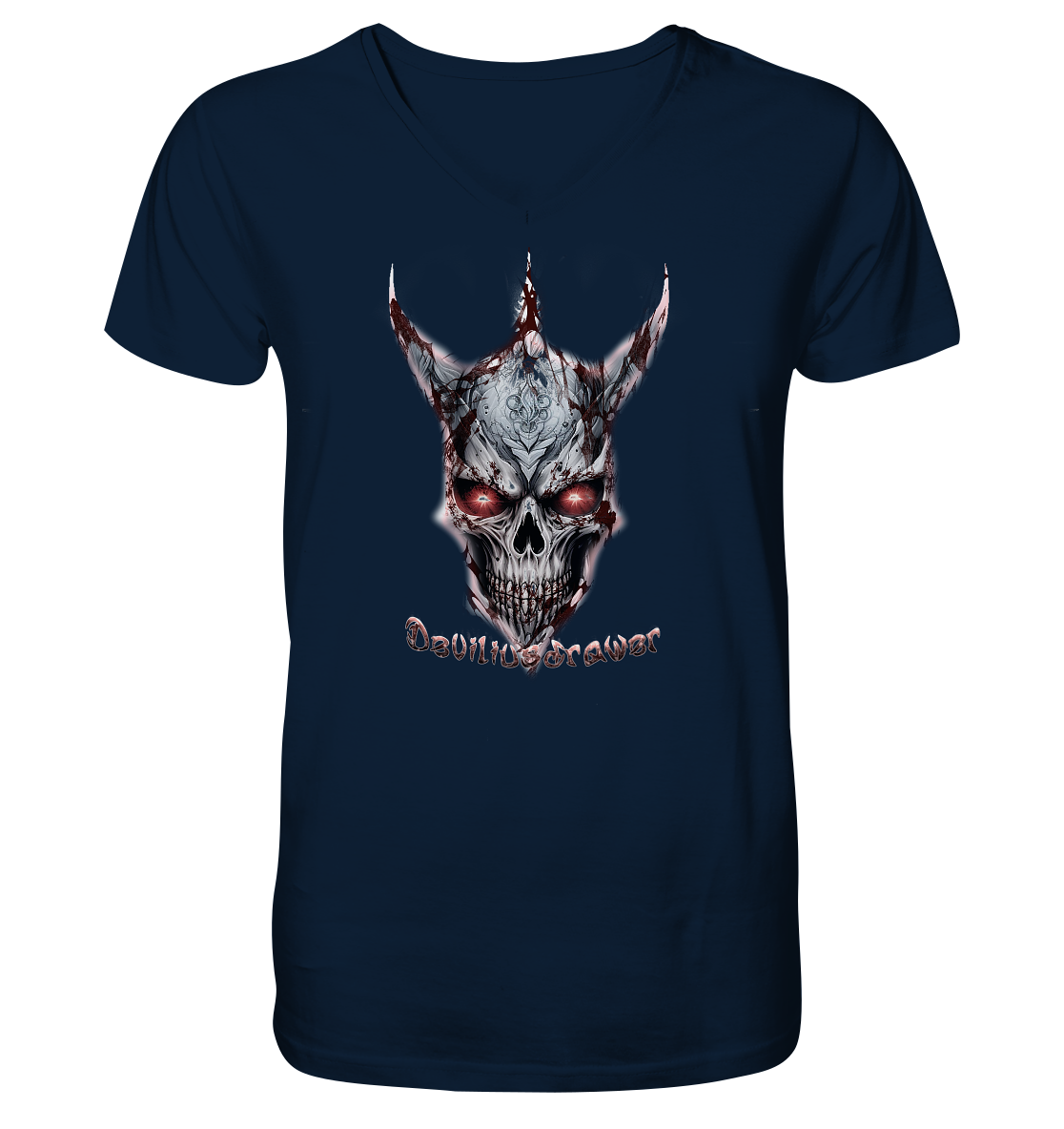 Deviliusdrawer Bloody Skeleton - V-Neck Shirt
