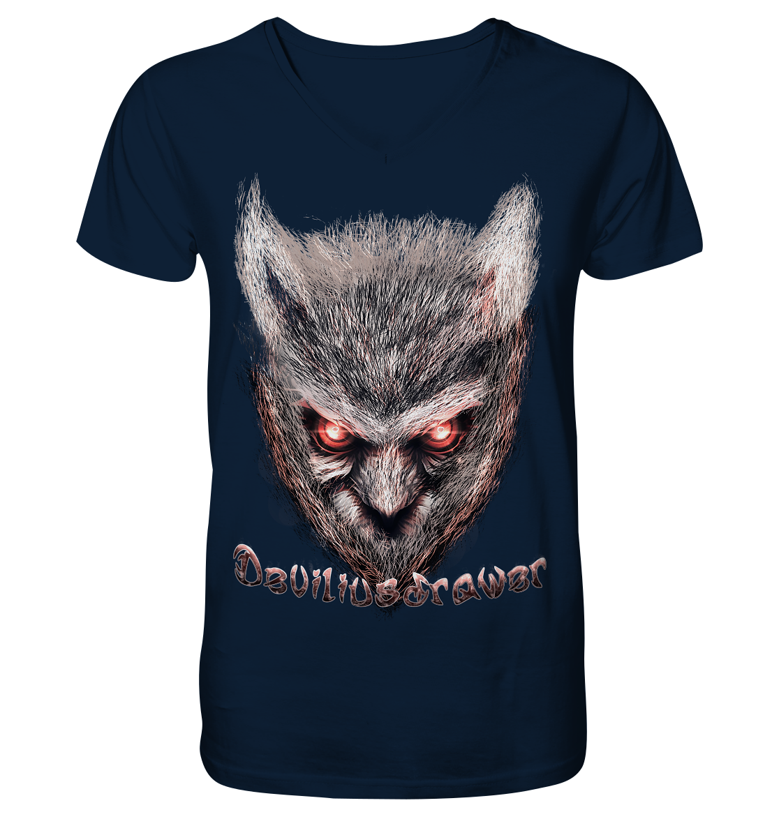 Deviliusdrawer Red Eyed Owl - V-Neck Shirt