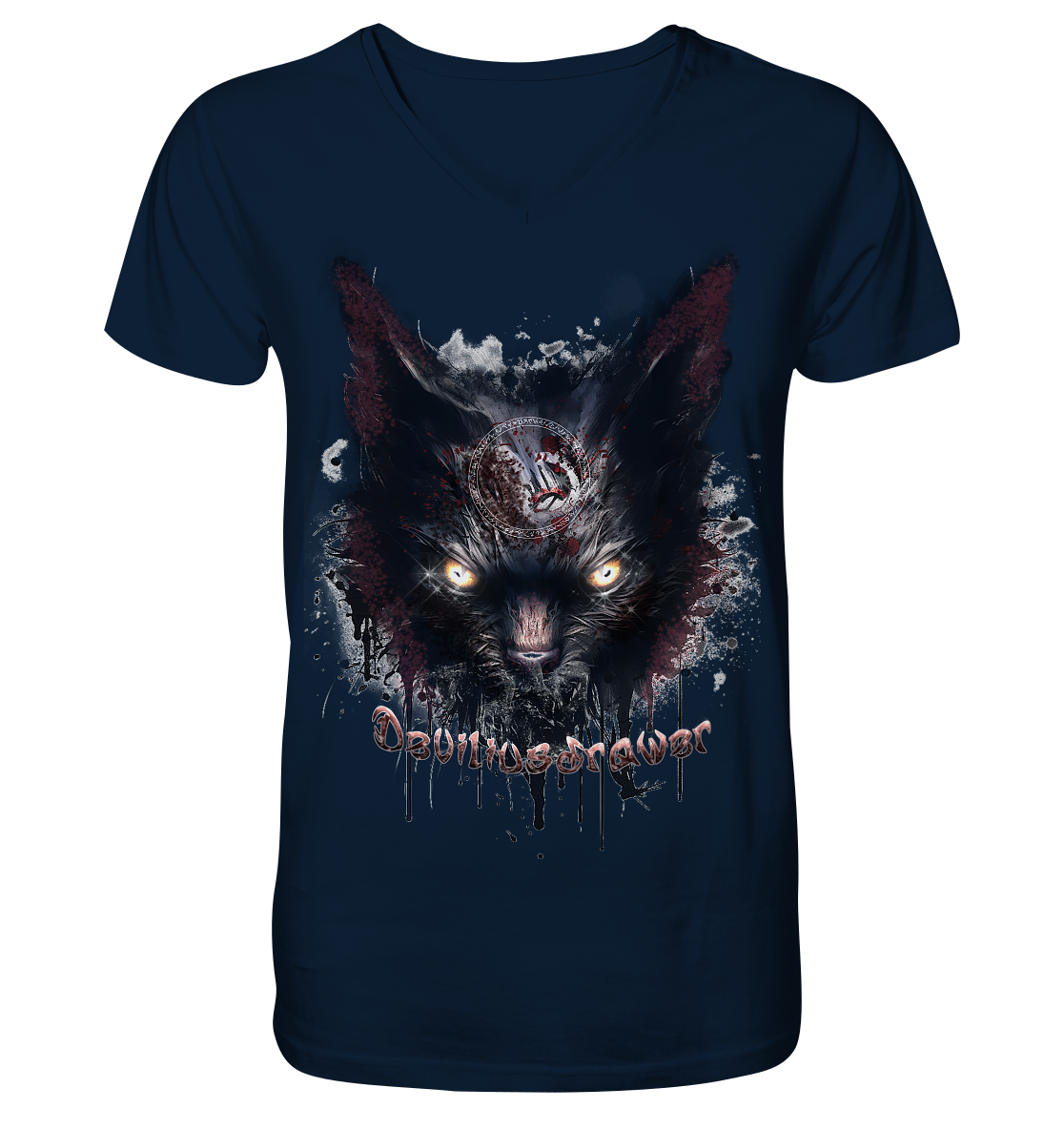 Deviliusdrawer Zombie Cat - V-Neck Shirt