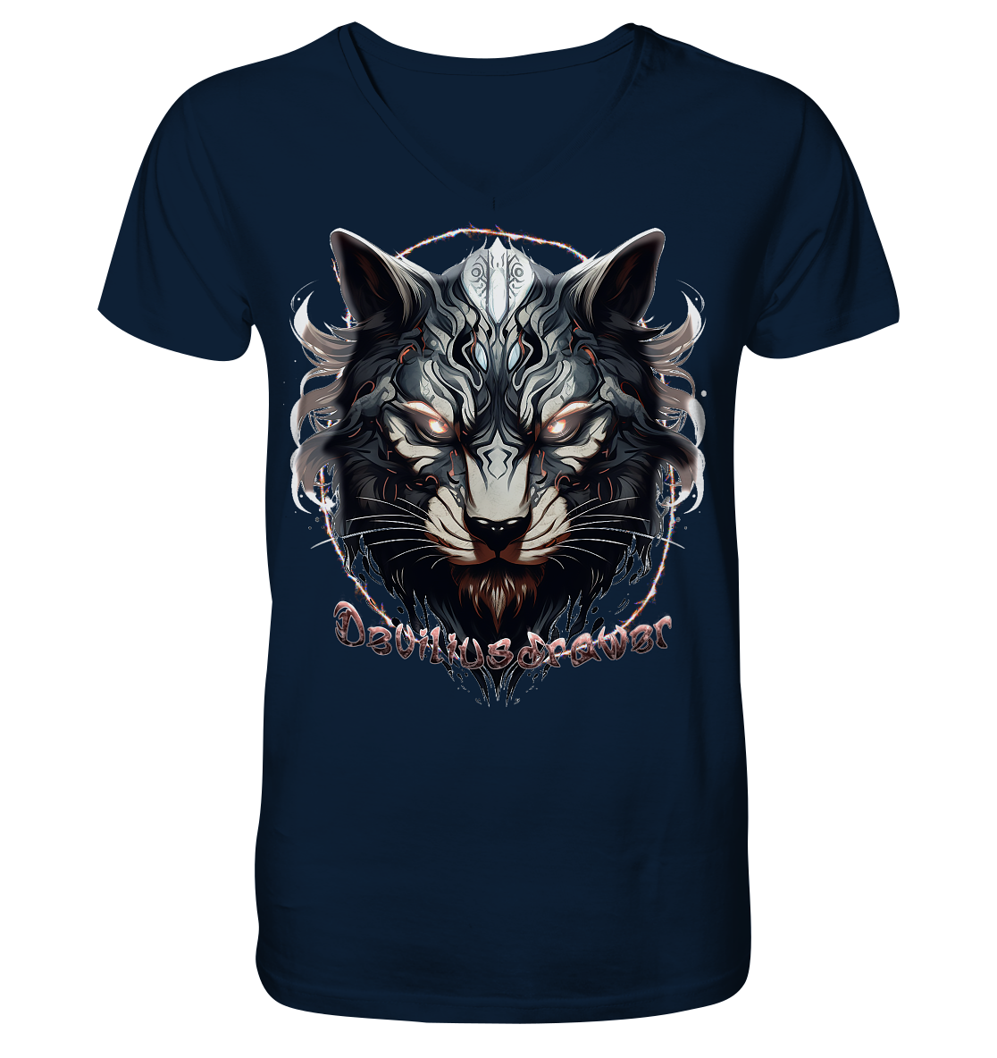Deviliusdrawer Wolfcat - V-Neck Shirt