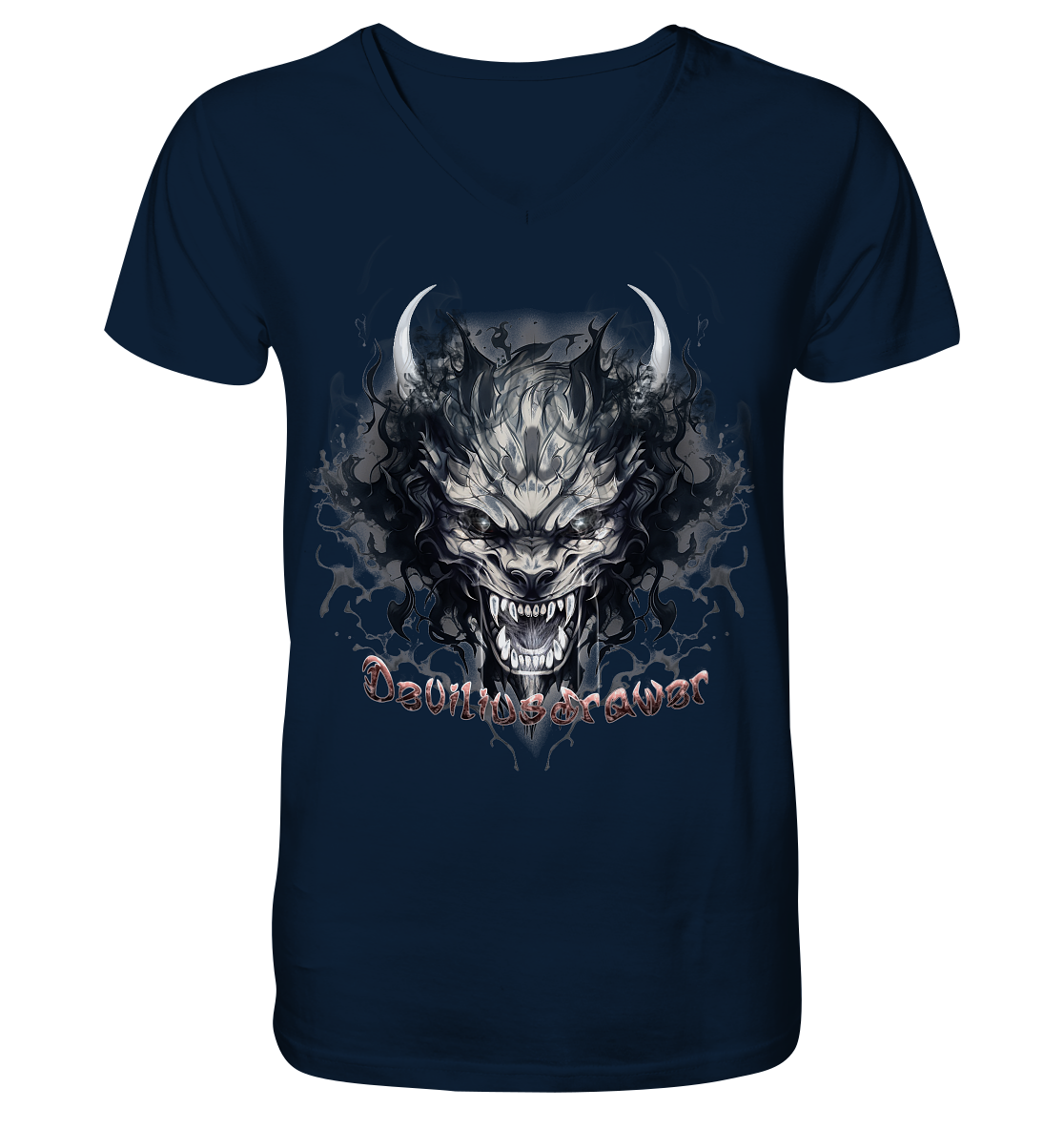 Deviliusdrawer Smoke Beast - V-Neck Shirt