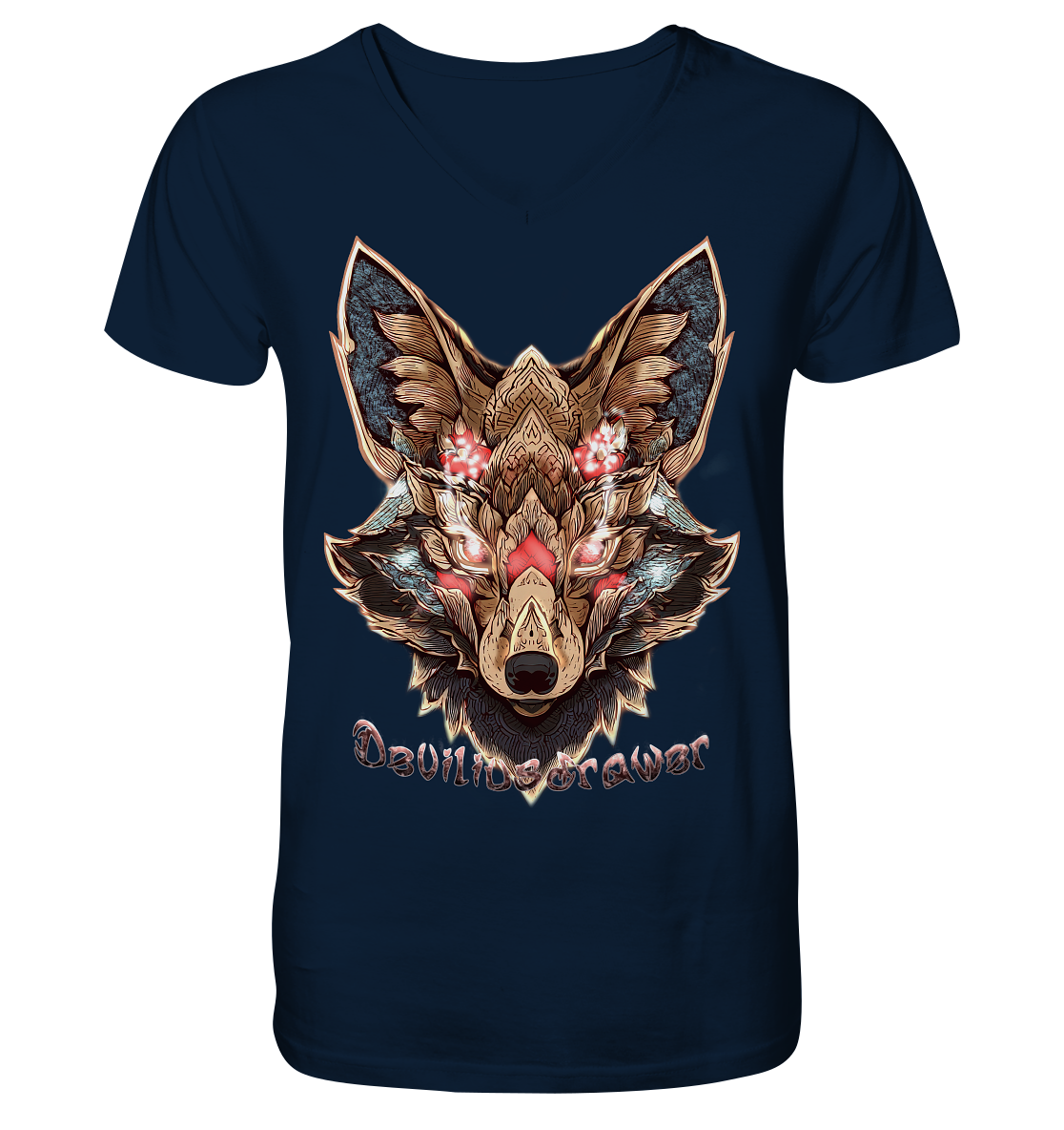 Deviliusdrawer Cristal Kitsune - V-Neck Shirt