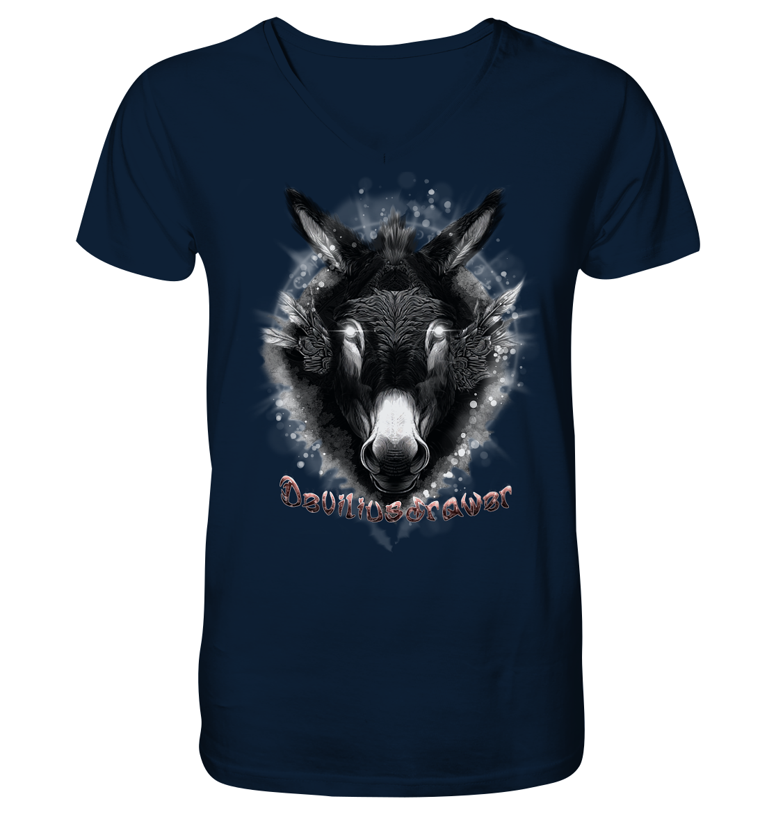 Deviliusdrawer Glowing Donkey - V-Neck Shirt
