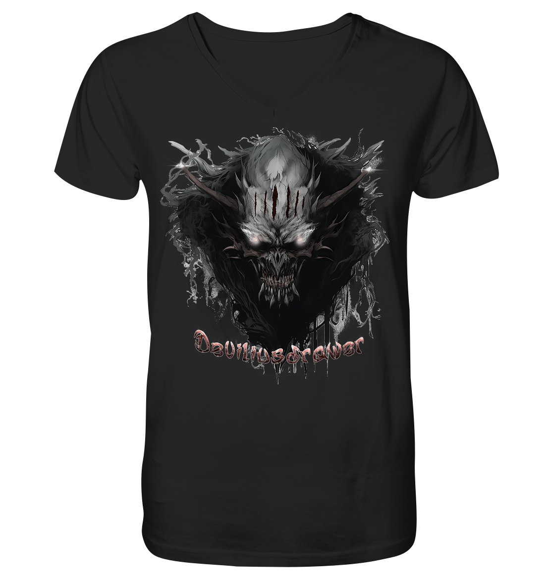 Deviliusdrawer Dark Smoke Demon - V-Neck Shirt