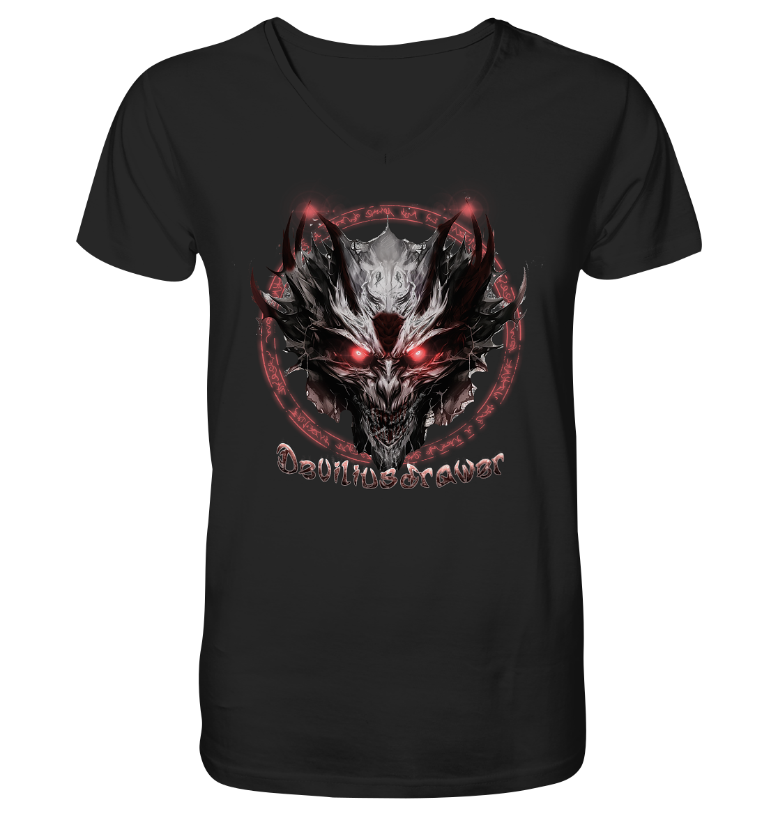 Deviliusdrawer Magic Glow Devil - V-Neck Shirt