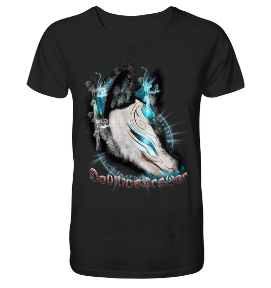 Deviliusdrawer Darkness Kitsune - V-Neck Shirt
