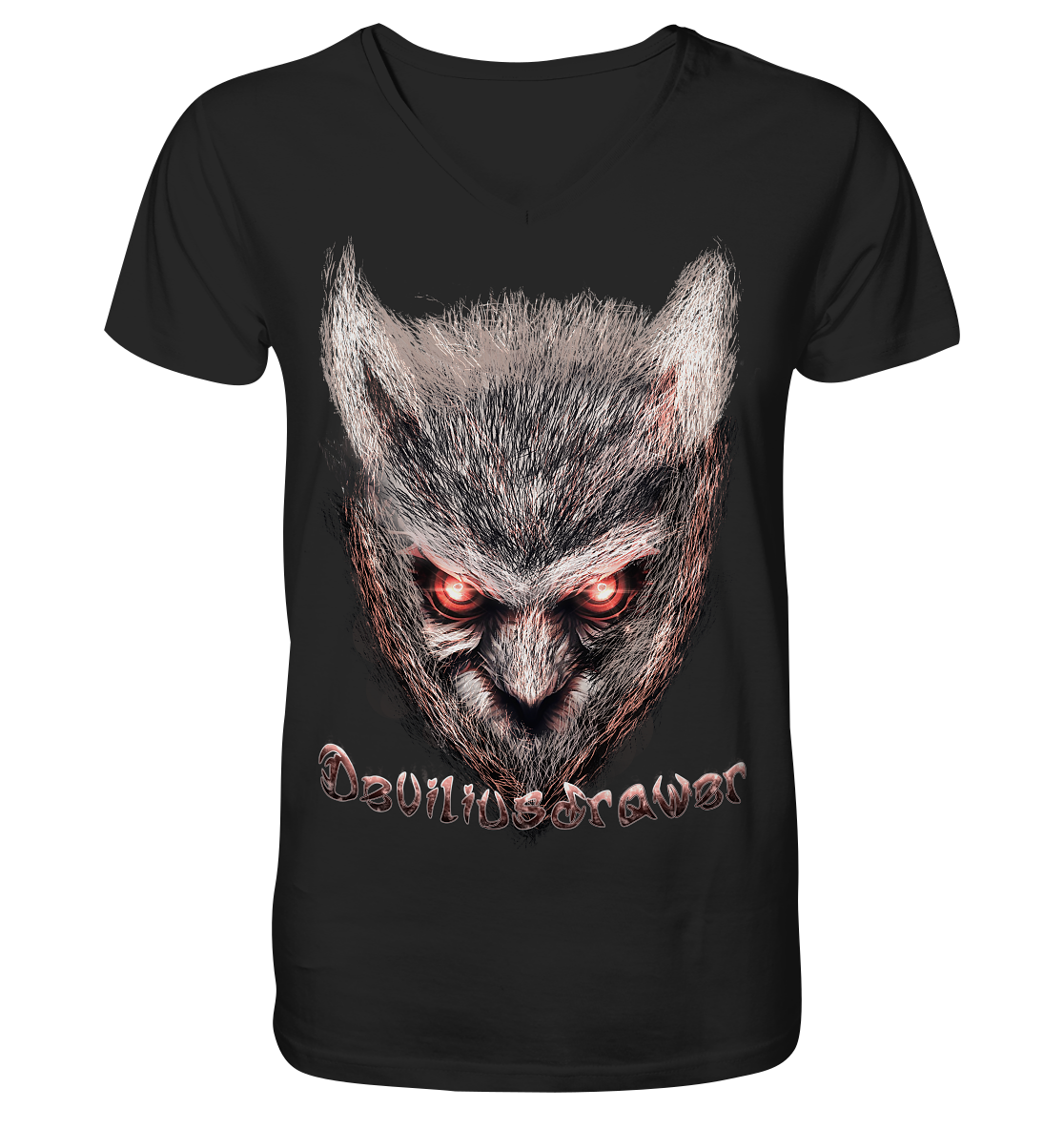 Deviliusdrawer Red Eyed Owl - V-Neck Shirt