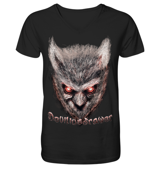 Deviliusdrawer Red Eyed Owl - V-Neck Shirt