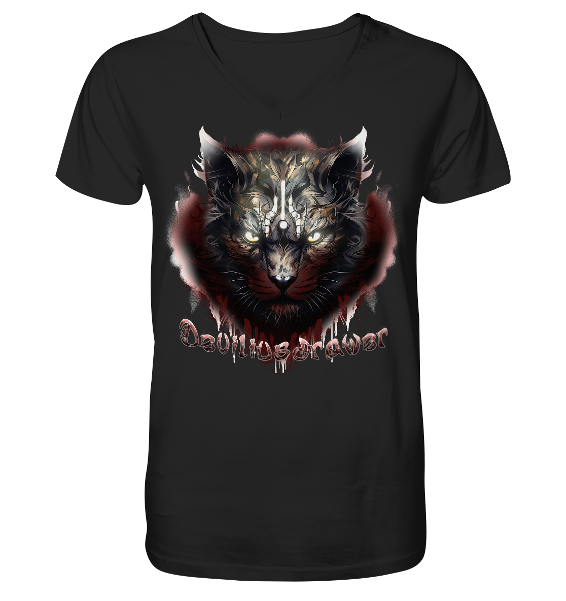 Deviliusdrawer Angry Badass - V-Neck Shirt