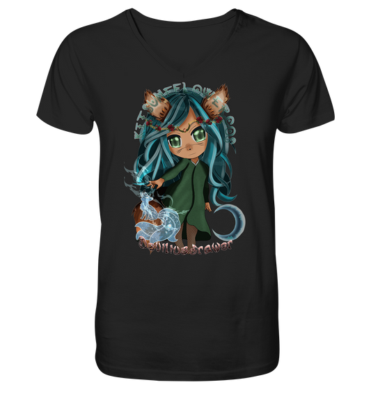 Deviliusdrawer Kitsuneflower - V-Neck Shirt