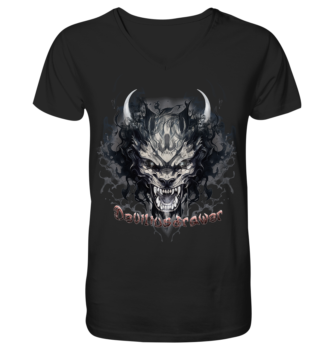 Deviliusdrawer Smoke Beast - V-Neck Shirt