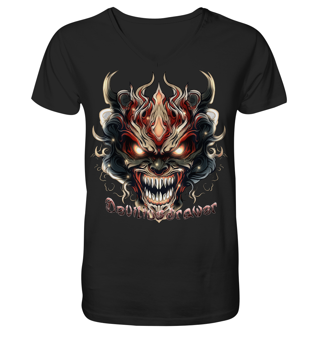 Deviliusdrawer Evil Vamp Mask - V-Neck Shirt