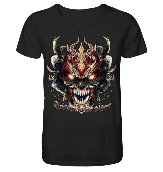 Deviliusdrawer Evil Vamp Mask - V-Neck Shirt
