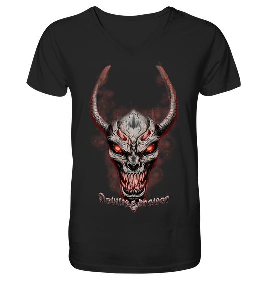 Deviliusdrawer Red Eyed Skeleton - V-Neck Shirt