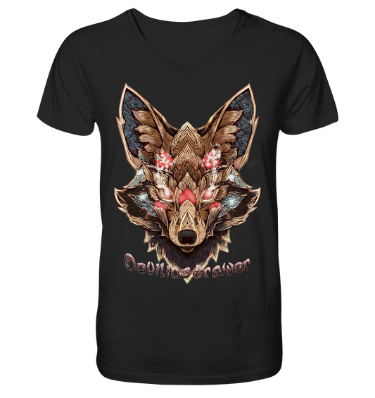 Deviliusdrawer Cristal Kitsune - V-Neck Shirt