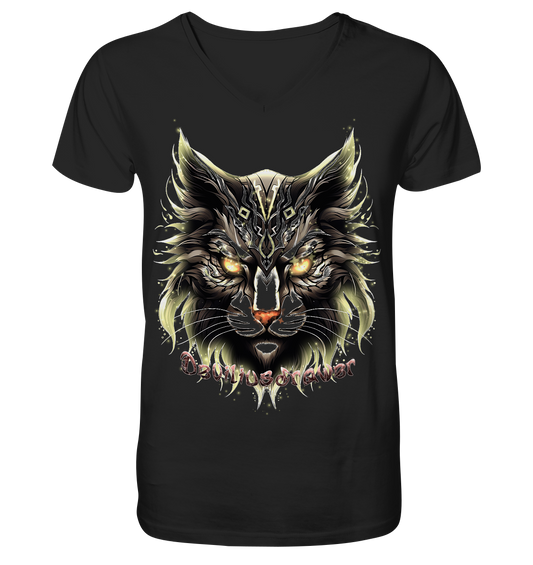 Deviliusdrawer Golden Cat - V-Neck Shirt