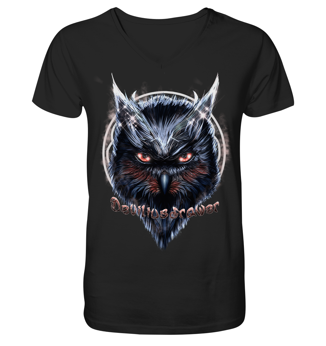 Deviliusdrawer Fire Owl - V-Neck Shirt