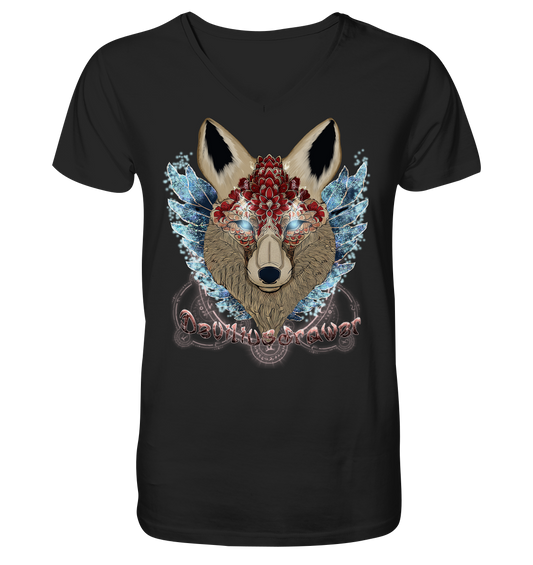 Deviliusdrawer Diamond Kitsune - V-Neck Shirt