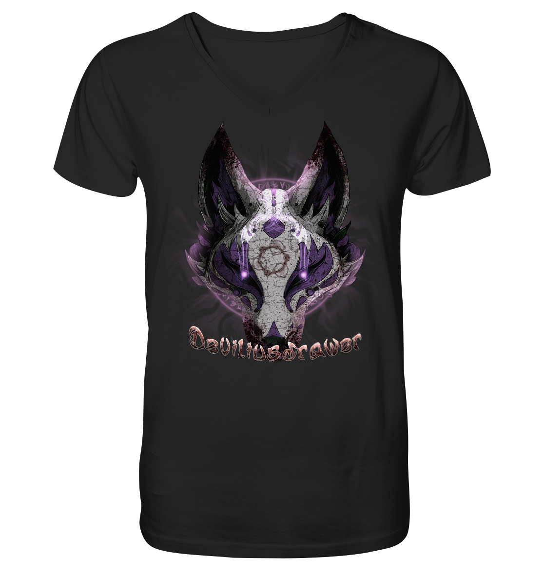 Deviliusdrawer Dark Kitsune - V-Neck Shirt