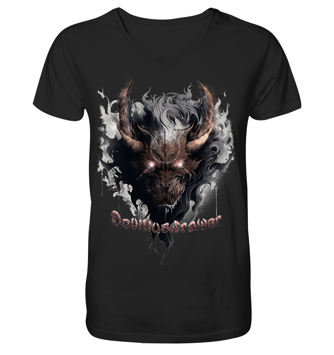 Deviliusdrawer Magic Redeyed Demon - V-Neck Shirt