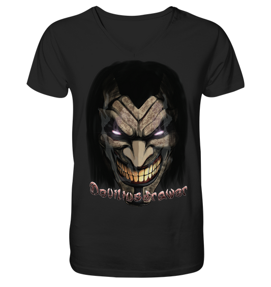Deviliusdrawer Smiling Devil - V-Neck Shirt
