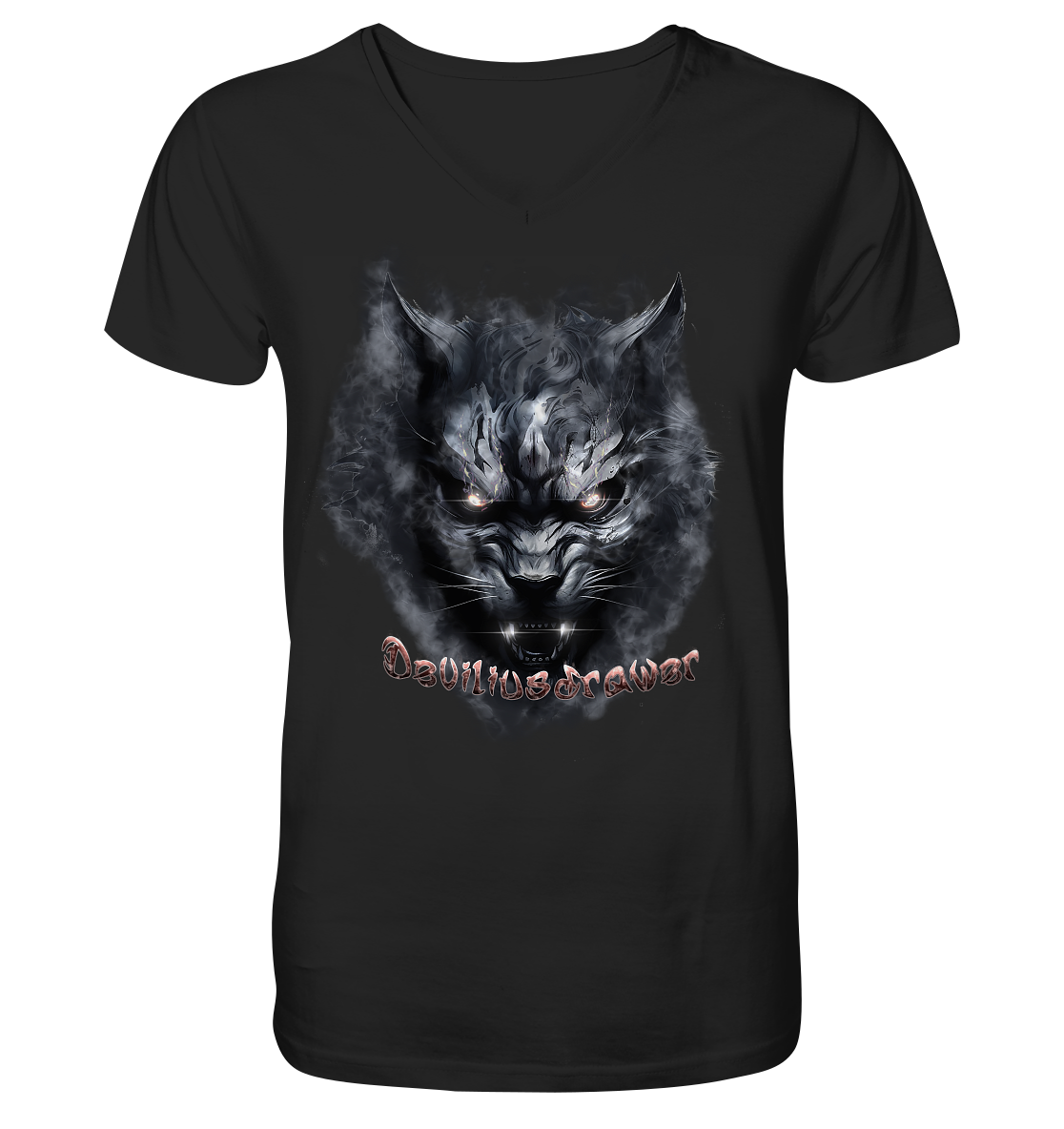 Deviliusdrawer Dark Beast Tiger  - V-Neck Shirt